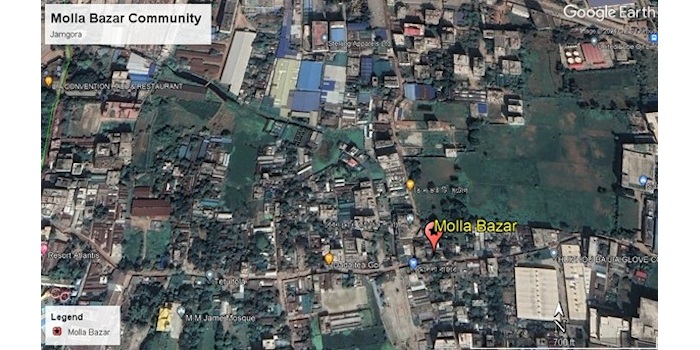 Location of affected community Molla Bazar in Ashulia, Dhaka, Bangladesh